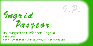 ingrid pasztor business card
