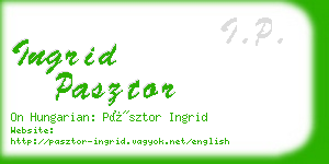 ingrid pasztor business card